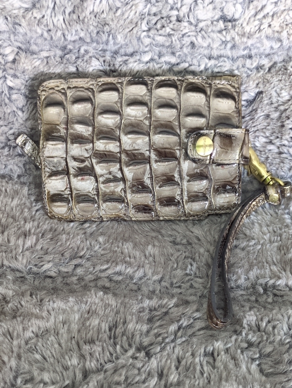 BRAHMIN Vintage Cell Phone Wallet/ Wristlet in Pecan Melbourne